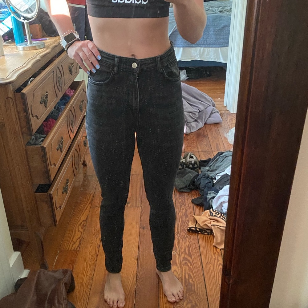 Zara black high waisted skinny jeans